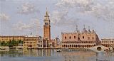 Palace Canvas Paintings - The Doges Palace and Campanile Venice